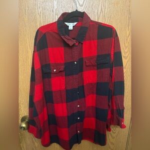 Old Navy Red and Black Plaid Flannel Shirt